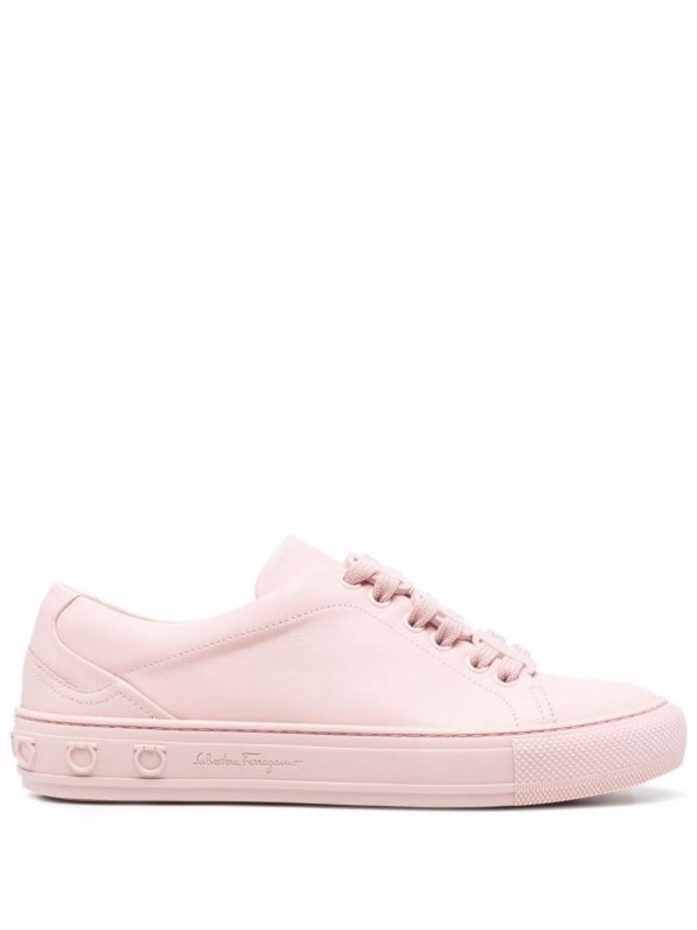 Salvatore Ferragamo Blush Pink Leather Sneakers - Gancini - Picture 11 of 14